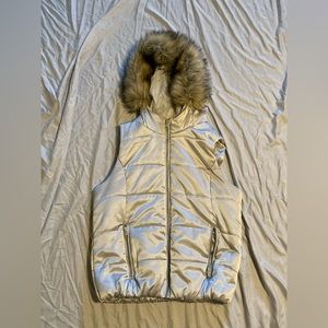 Liz Claiborne Vintage Silver Chrome Women's Vest Jacket 90's - 2000's